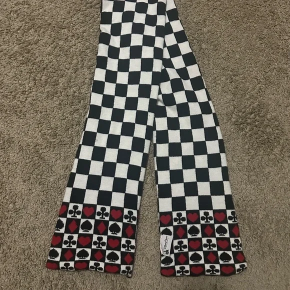Disney Parks Alice in Wonderland The Red Queen Checkered Scarf w/ Red 60 inches - Picture 2 of 7